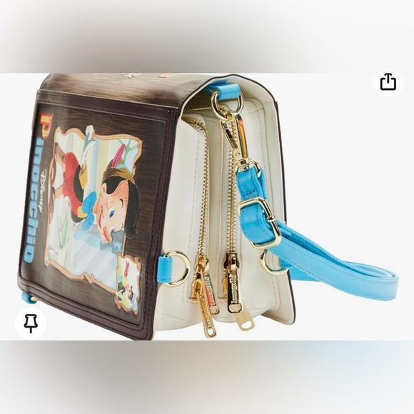NWT-Loungefly Disney’s Pinocchio Classic book crossbody bag - Picture 4 of 8